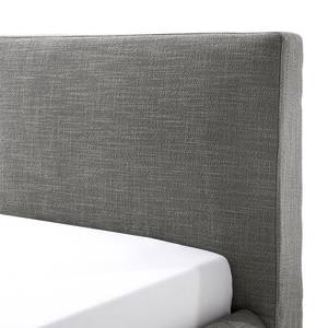 Lit capitonné Atesio Avec tête de lit à effet coussin - Anthracite clair