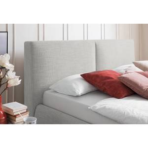 Lit capitonné Atesio II Avec tête de lit à effet coussin et tiroir de lit - Gris clair