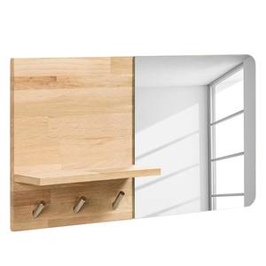 Wandgarderobe Woodbluff massief eikenhout/metaal - eikenhout/zilverkleurig