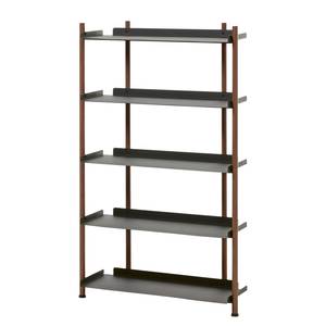 Étagère Blackwell Métal - Noir / Marron foncé - Hauteur : 138 cm