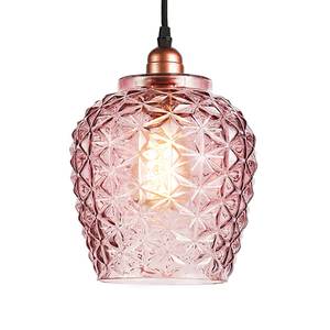 Hanglamp Vila glas/ijzer - 1 lichtbron - Roze