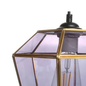 Hanglamp Terias glas/ijzer - 1 lichtbron - Grijs
