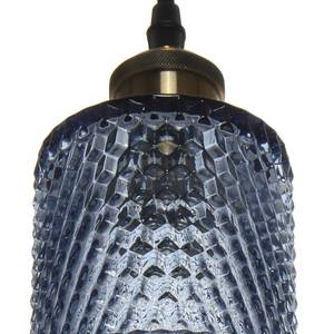 Hanglamp Rosi glas/ijzer - 1 lichtbron - Blauw