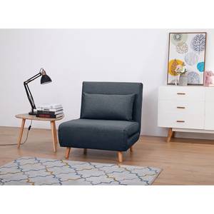 Slaapfauteuil ELANDS geweven stof - Geweven stof Nims: Jeansblauw - Beige