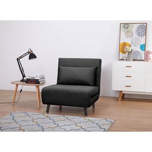 Fauteuil convertible Elands hêtre noir Tissu Nims: Gris foncé