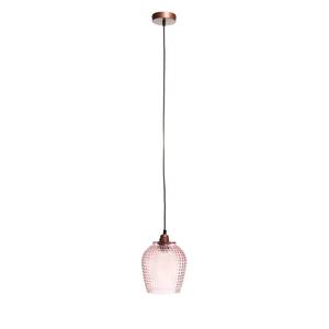 Hanglamp Riva glas/ijzer - 1 lichtbron - Roze