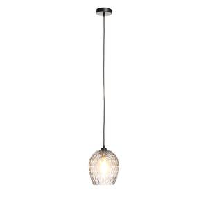 Hanglamp Corona glas/ijzer - 1 lichtbron - Grijs