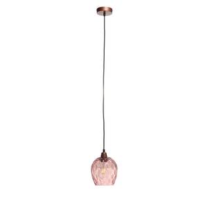 Hanglamp Mono glas/ijzer - 1 lichtbron - Roze