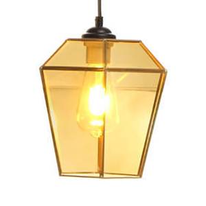 Hanglamp Terias glas/ijzer - 1 lichtbron - Geel