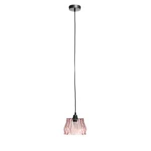 Hanglamp Aurea glas/ijzer - 1 lichtbron - Roze