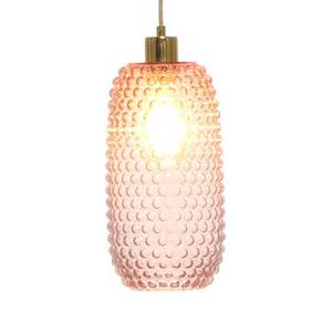 Pendelleuchte Irina Glas / Eisen - 1-flammig - Rosa