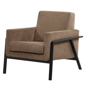 Fauteuil Hanko I geweven stof - Geweven stof Lito: Cappuccino