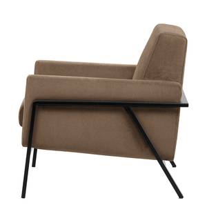 Fauteuil Hanko I geweven stof - Geweven stof Lito: Cappuccino