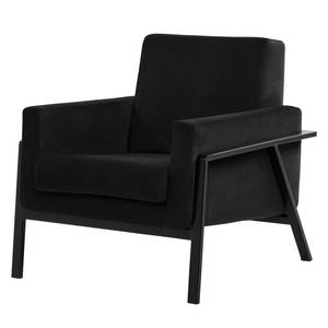 Fauteuil Hanko I Velours - Velours Ravi: Noir