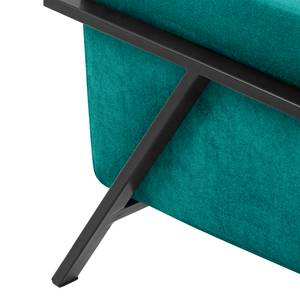 Fauteuil Hanko I geweven stof - Geweven stof Lito: Turquoise