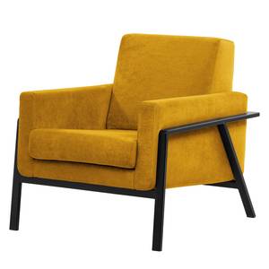 Fauteuil Hanko I Tissu - Tissu Lito: Jaune maïs