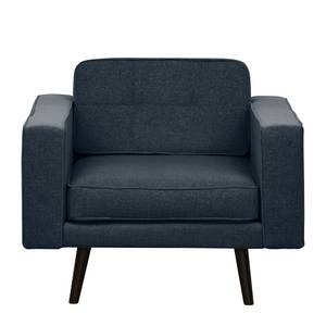 Fauteuil Vagnas I geweven stof - Geweven stof Nere: Marineblauw