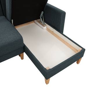 Ecksofa Koski I Webstoff - Webstoff Ala: Blau - Longchair davorstehend rechts