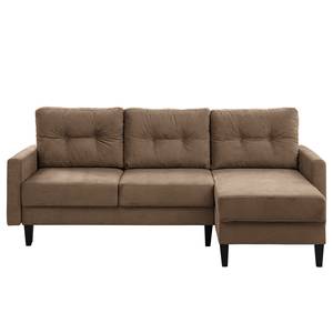 Ecksofa Koski I Webstoff - Webstoff Lito: Cappuccino - Longchair davorstehend rechts