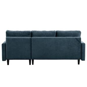 Ecksofa Koski I Webstoff - Webstoff Lito: Marineblau - Longchair davorstehend rechts