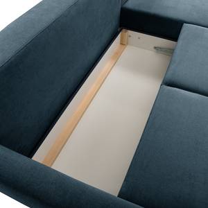 Ecksofa Koski I Webstoff - Webstoff Lito: Marineblau - Longchair davorstehend rechts