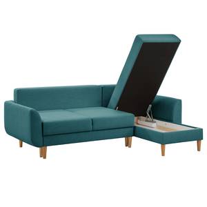 Ecksofa Kaavi I Webstoff - Webstoff Deran: Petrol - Longchair davorstehend rechts