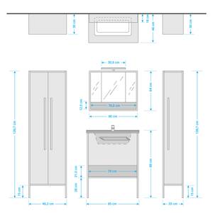 Badkamerset Max II (4-delig) landelijke eikenhouten look/zwart