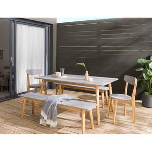 Set da giardino Lindholm II (5 pezzi) Grigio - Legno massello - 160 x 73 x 90 cm