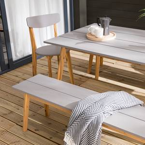 Set da giardino Lindholm II (5 pezzi) Grigio - Legno massello - 160 x 73 x 90 cm