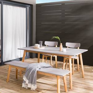 Set da giardino Lindholm (4 pezzi) Grigio - Legno massello - 160 x 73 x 90 cm