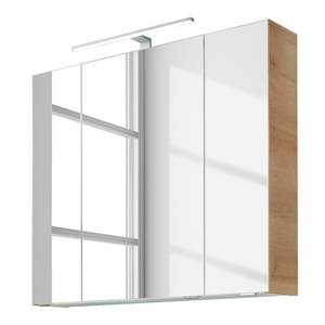 Spiegelschrank Saskia Inklusive Beleuchtung - Eiche Riviera Dekor - Breite: 80 cm