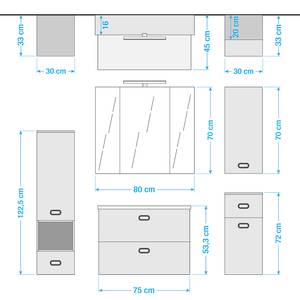 Badezimmerset Quickset 353 V (5-teilig) Eiche Riviera Dekor