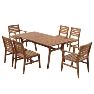 Set da giardino Tibro I (7 pezzi) Marrone - Legno massello