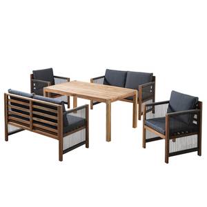 Set di sedute lounge Bayton I (5 pezzi) Legno massello - Tessile