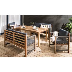 Set di sedute lounge Bayton I (5 pezzi) Legno massello - Tessile