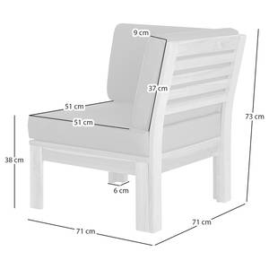 Loungebank LEXI 5-delig geweven stof/massief acaciahout - antracietkleurig/bruin - Antraciet