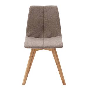 Gestoffeerde stoelen Marihn II (2 stuk) geweven stof/massief eikenhout - eikenhout - Bruin