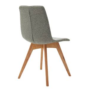 Chaises capitonnées Marihn (lot de 2) Tissu / Chêne massif - Chêne - Vert olive