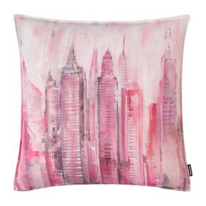 Kissenbezug Skyline Baumwollstoff - Weiß / Pink