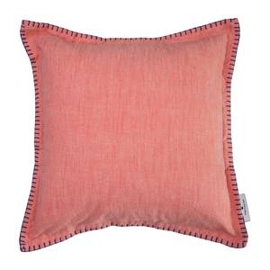 Housse de coussin Looped Edge Coton - Corail / Bleu