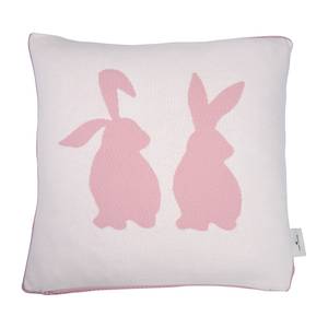 Kissenbezug Pastel Rabbit Baumwollstoff - Rosa / Wollweiß