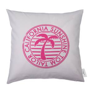 Housse de coussin California Sunshine Coton - Blanc / Rose vif