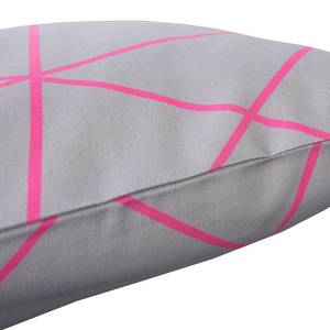 Housse de coussin Geometric Lines Coton - Rose foncé