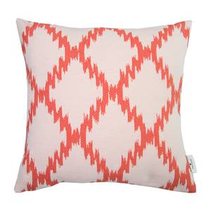 Housse de coussin Jagged Check Tissu mélangé - Corail