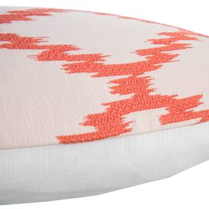 Housse de coussin Jagged Check Tissu mélangé - Corail