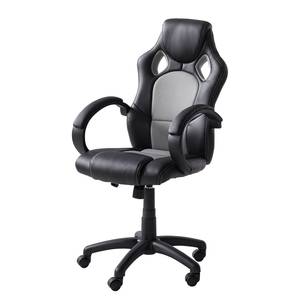 Chaise gamer Livaro Imitation cuir et mesh / Matière plastique - Noir / Gris