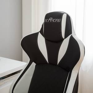 Gaming Chair mcRacing I Kunstleder / Kunststoff - Schwarz / Weiß