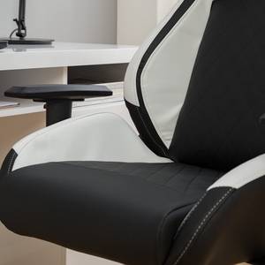 Chaise gamer mcRacing I Imitation cuir / Matière plastique - Noir / Blanc