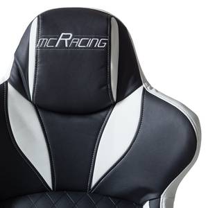 Chaise gamer mcRacing I Imitation cuir / Matière plastique - Noir / Blanc