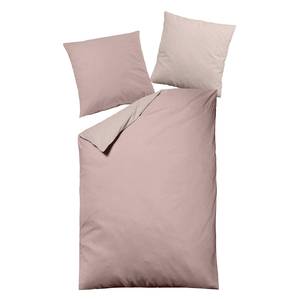 Melange-beddengoed Uni katoen - Oud pink - 135x200cm + kussen 80x80cm